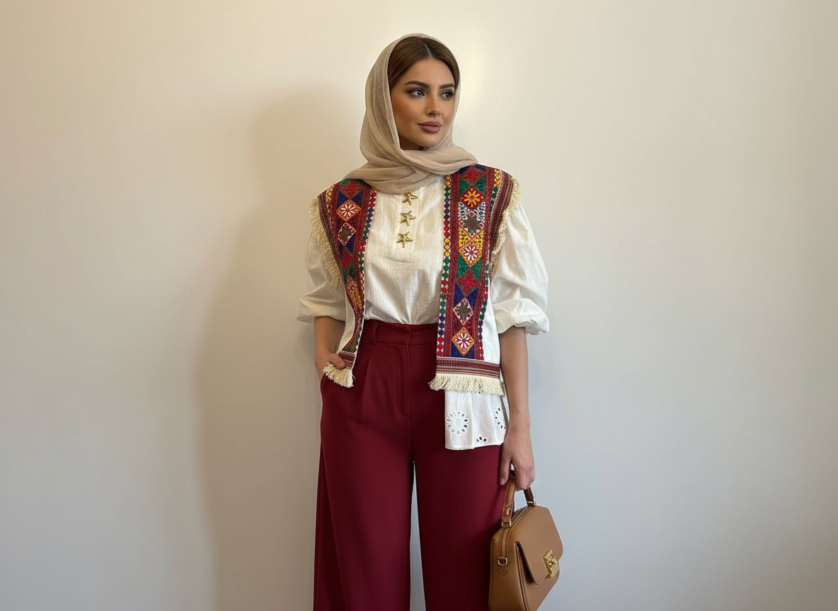 ست وست و شومیز زنانه طرح سنتی