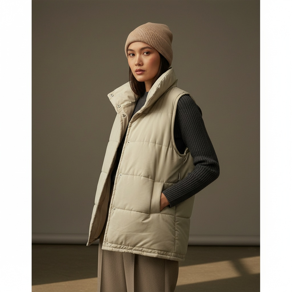 وست کوتاه کرم آستردار زنانه