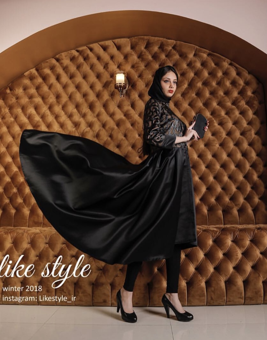 مانتو بلند مجلسی طرح دامن پیلی جلو کوتاه