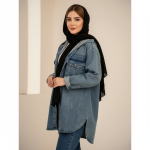 مانتو جین کوتاه زنانه طرح کلاهدار