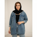 مانتو جین کوتاه زنانه طرح کلاهدار - تصویر 2