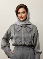 شومیز تور مجلسی زنانه طرح لوزی