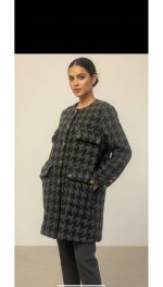 کت پشمی آستر دار زنانه طرح پیر دو پل - تصویر 3