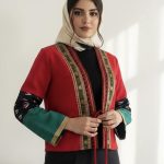 کراپ کت کوتاه زنانه جنس لینن ترکیبی با  پارچه سوزندوزی طرح نارین