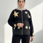 کت کوتاه زنانه جنس لینن طرح ستاره